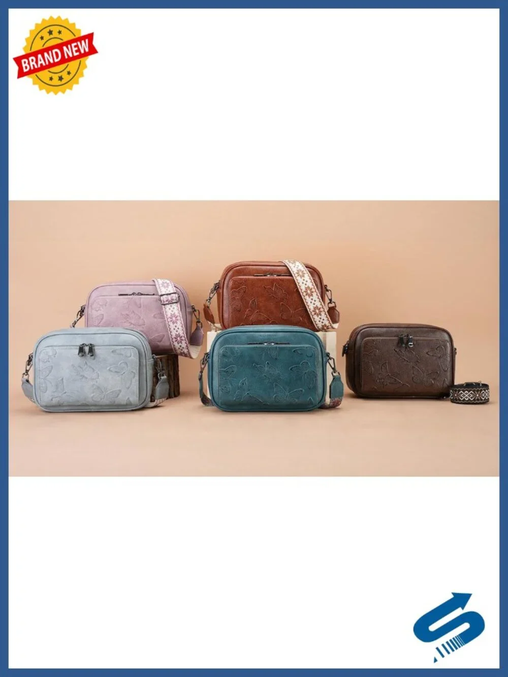 Women's Vegan Leather Crossbody Purse with Built-in Wallet RFID